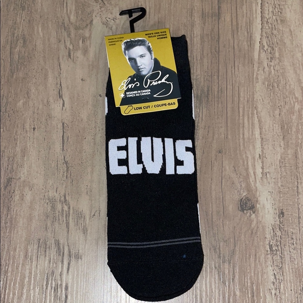 Elvis Black Low Cut Socks